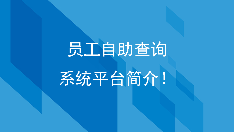员工自助查询系统平台简介！